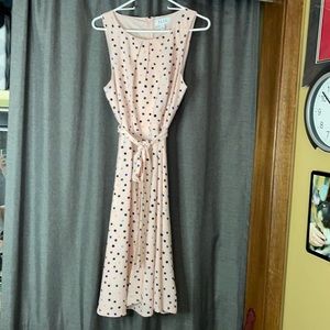 ELLE Polka dotted Pale Pink Midi Dress Sz 14